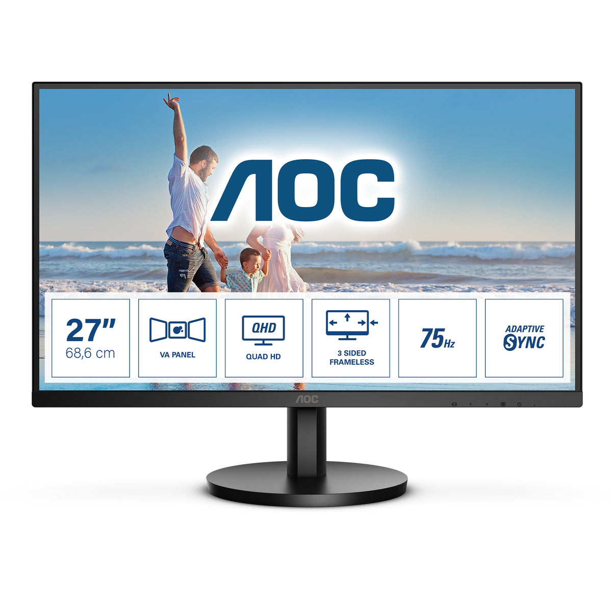 AOC 27 Inch LED QHD Monitor UK Delivery No Stand GRADE A