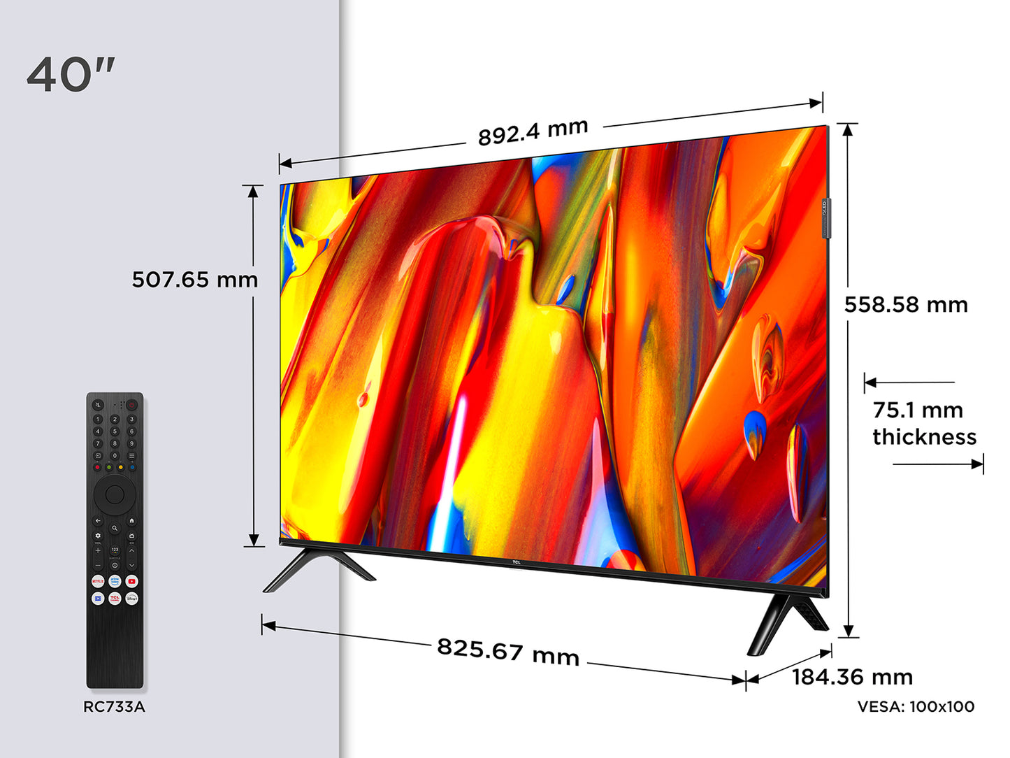 TCL 40 Inch 40V5C-UKX7 QLED FHD TV UK Delivery GRADE A
