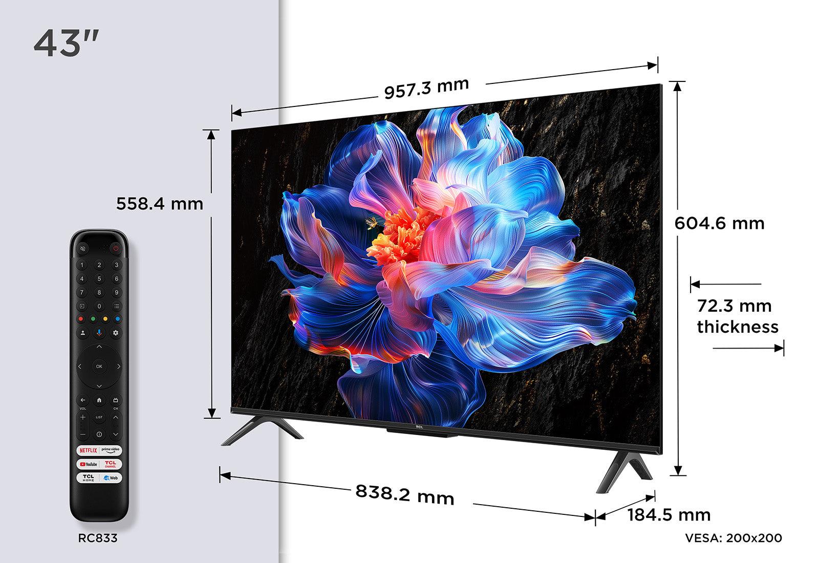 TCL 43 Inch 43V6C LED 4K UHD TV UK Delivery No Stand GRADE A