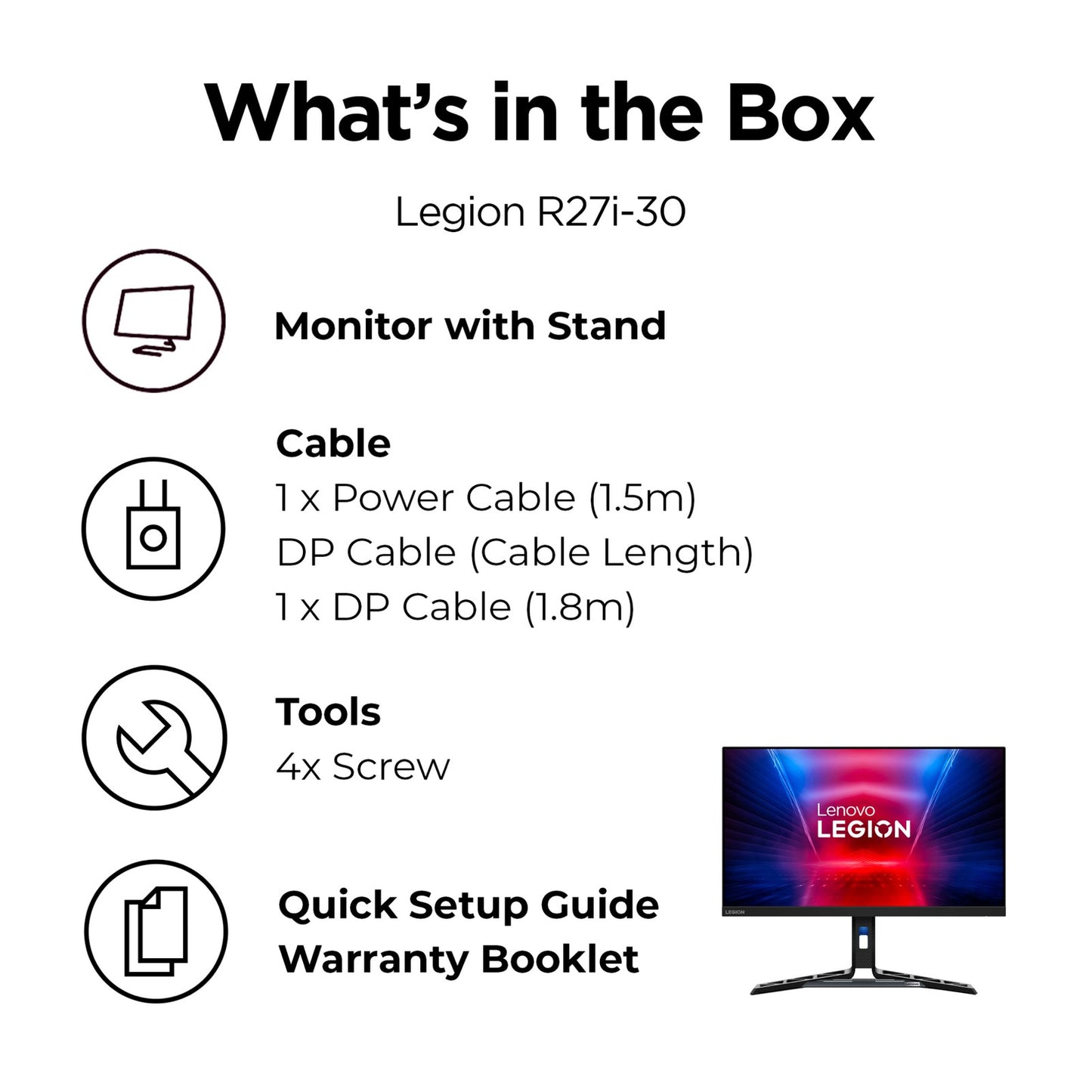 Lenovo 27 Inch R27i-30 LED FHD Monitor UK Delivery GRADE A