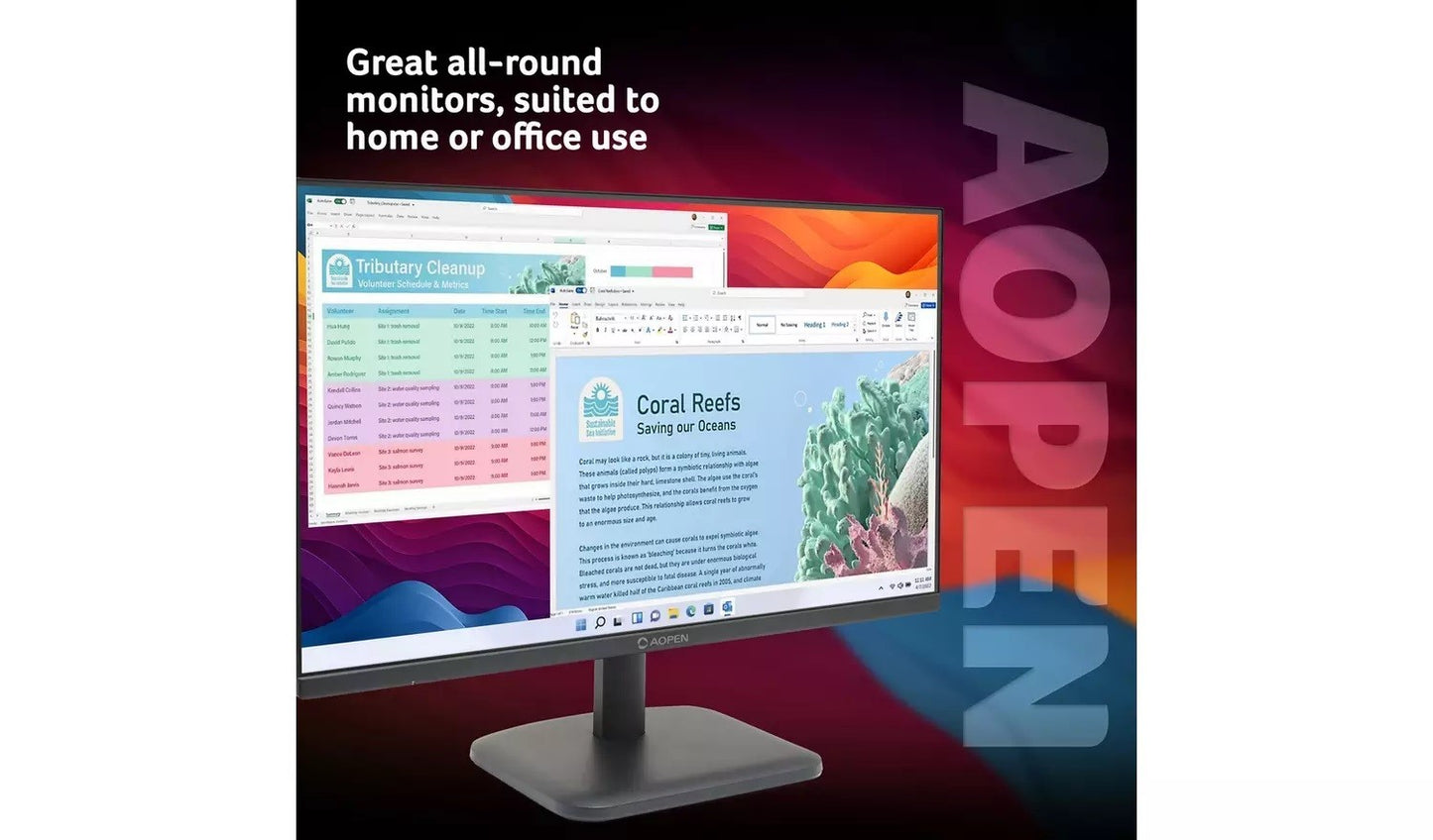 Acer AOPEN 23.8 Inch 24CL1Y LED FHD Monitor UK Delivery No Stand GRADE ANS