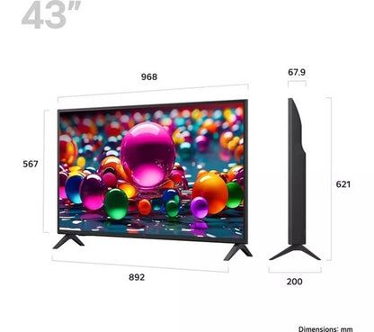 LG 43 inch 43UA75006LA UHD AI UA75 4K Smart TV Uk Delivery A