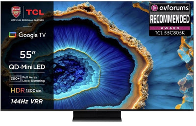 TCL 55 Inch 55C805K Mini-LED 4K TV No Stand UK Delivery Furdeco ANS