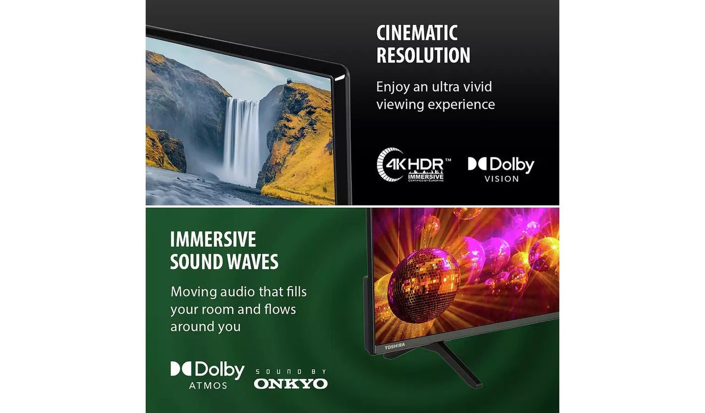 Toshiba 55 Inch 55UV2F53DB LCD 4K UHD TV UK Delivery GRADE A