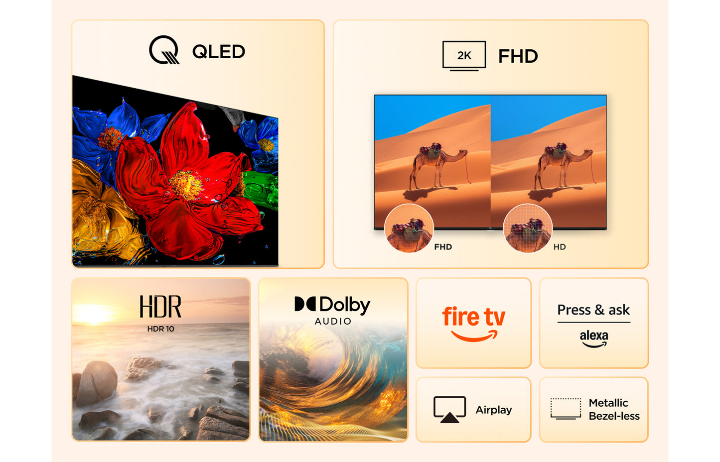 TCL 32 Inch 32SF560-UK QLED FHD FireTV OS 7.6 UK Delivery GRADE A