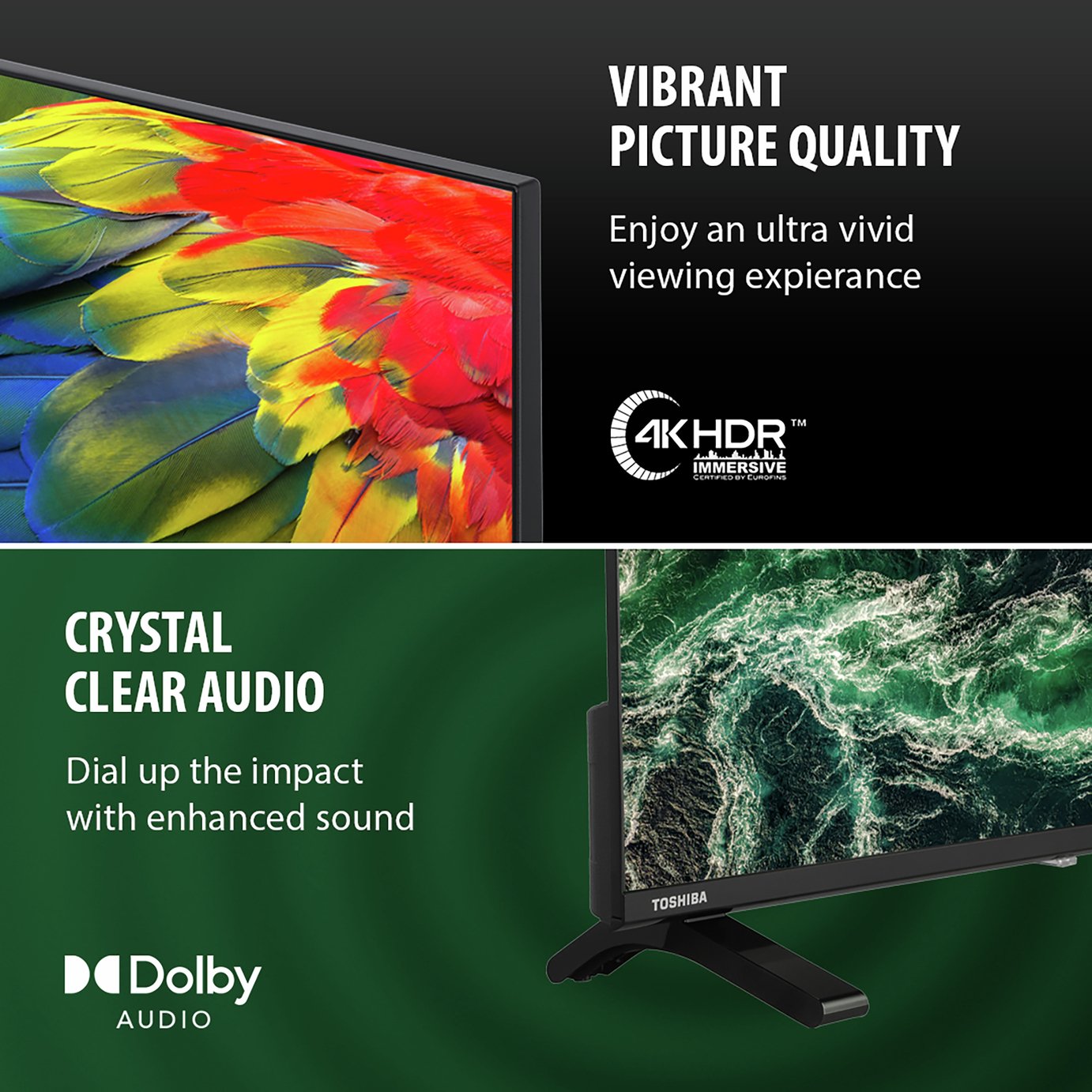 Toshiba 43 Inch 43UV1563DB DLED 4K UHD VIDAA TV UK Delivery GRADE A