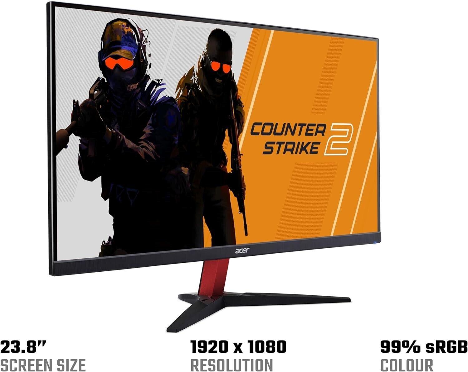 Acer Nitro KG242YE 23.8 Inch 100Hz IPS FHD Gaming Monitor NO STAND - Smart Clear Vision