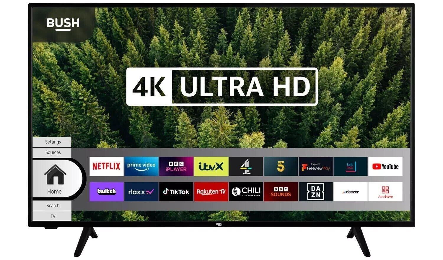 Bush 50 Inch Smart 4K UHD HDR LED Freeview TV DLED50UHDHDRS1 U COLLECTION ONLY - Smart Clear Vision