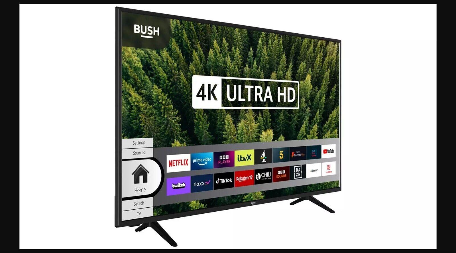 Bush 55 Inch DLED55UHDHDRSB Smart 4K UHD HDR LED Freeview TV COLLECTION ONLY - Smart Clear Vision
