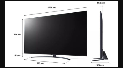 LG 75" 75NANO766QA 4K UHD HDR NanoCell Freeview TV COLLECTION ONLY NO STAND UNS - Smart Clear Vision