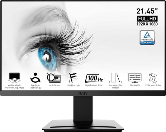 MSI Pro MP223 21.45 Inch 100Hz FHD Monitor - Smart Clear Vision