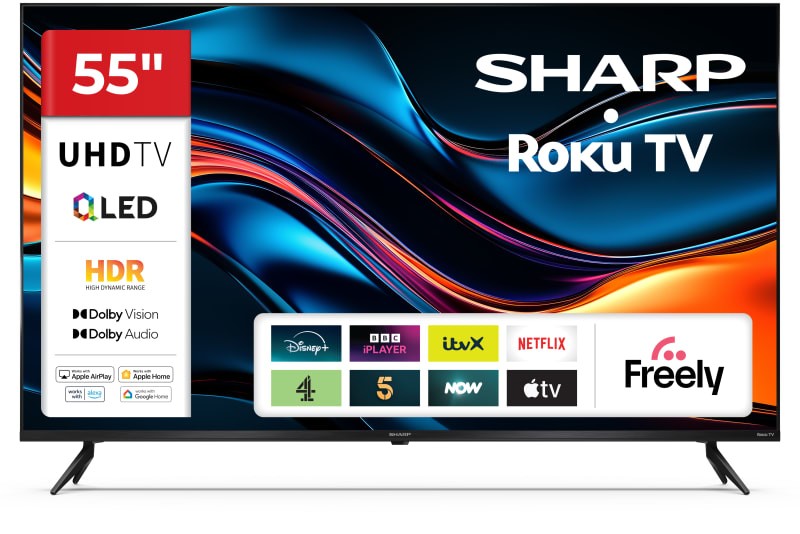 SHARP 55 Inch 55GJ4020K LED 4K UHD Roku TV UK Delivery No Stand GRADE B-1