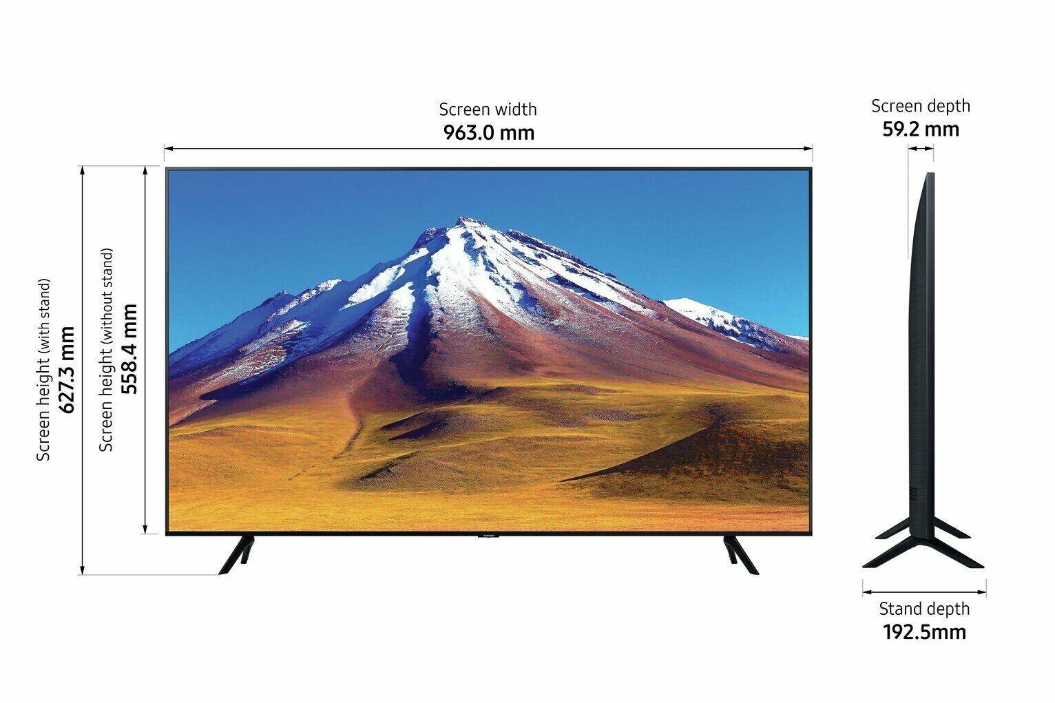 Samsung UE43TU7020KXXU 43 Inch 4K Ultra Smart, NO STAND Collection Only UNS - Smart Clear Vision
