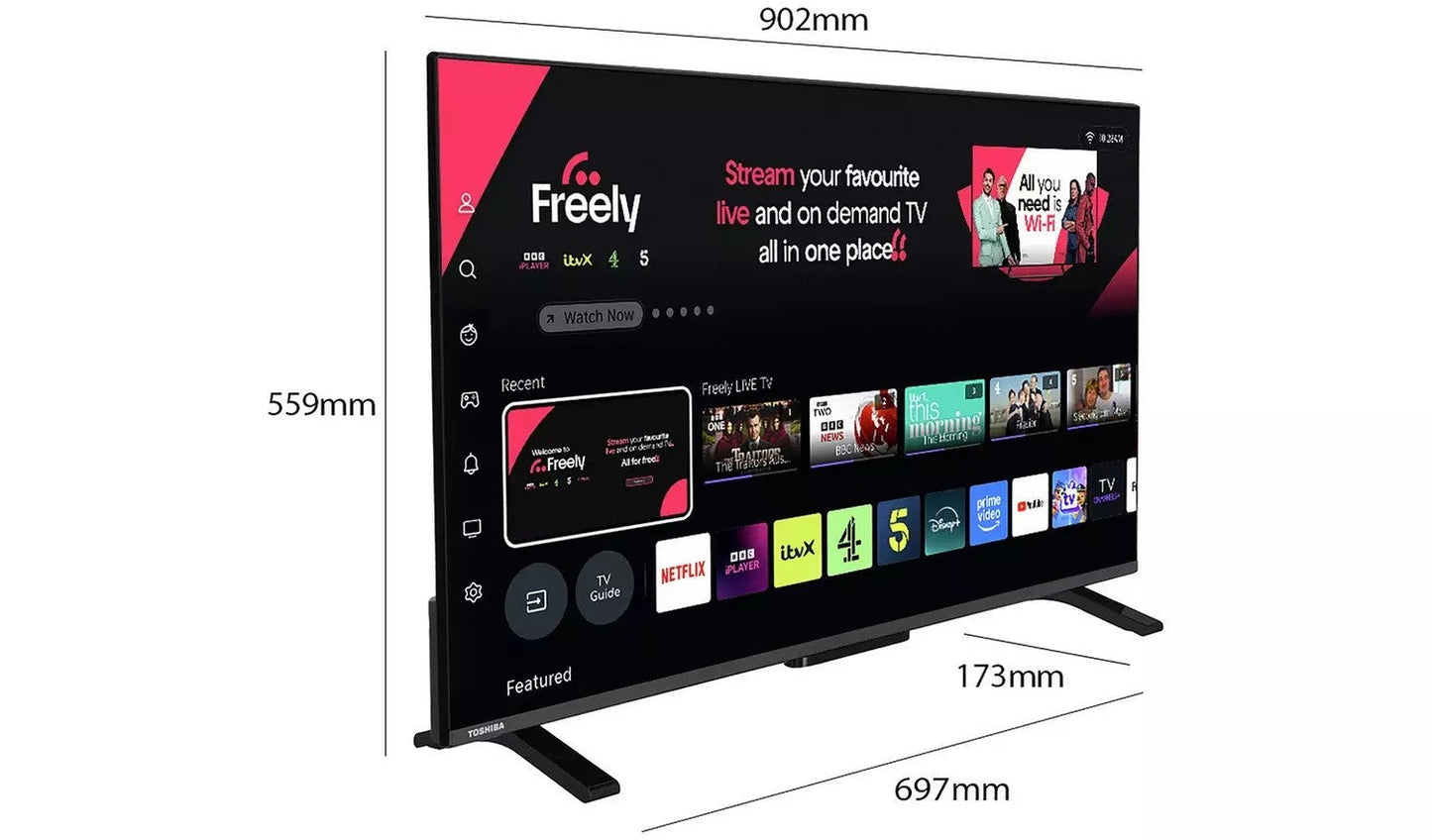 Toshiba 40 Inch 40LV2553DB DLED 1080p (FHD) TV UK Delivery No Stand GRADE B-1