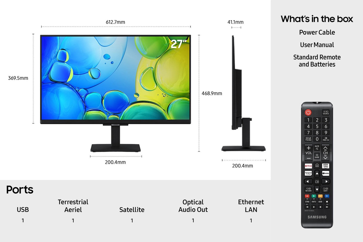 Samsung 27 Inch UE27F6000FK LED Full HD Monitor UK Delivery No Stand Grade A