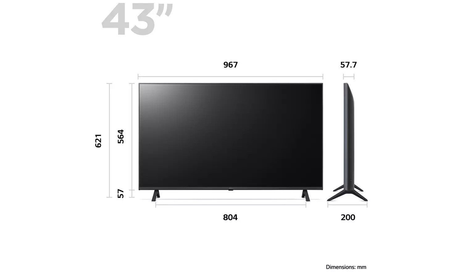 LG 43 Inch 43UR78006LK LED 4K UHD webOS TV UK Delivery No Stand GRADE ANS