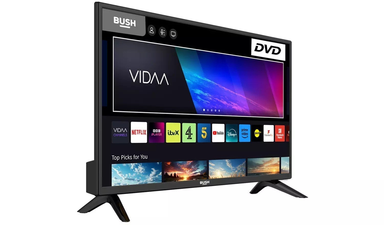 Bush 24 Inch ELED24HDSDVD1 768p LINUX TV UK Delivery No Stand GRADE A