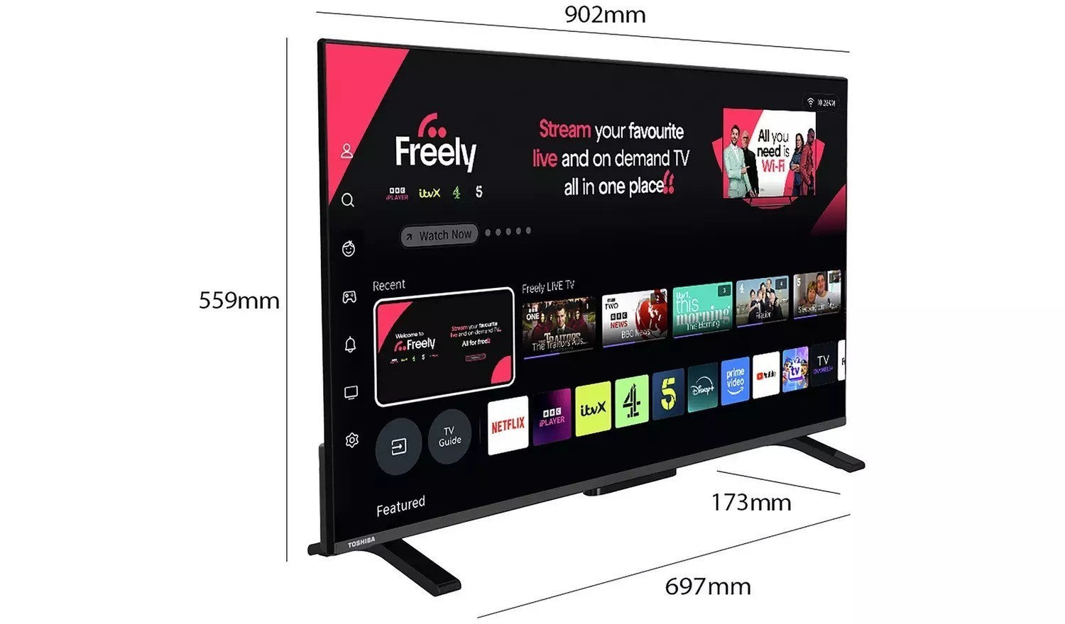 Toshiba 40 Inch 40LV2553DB DLED 1080p (FHD) Smart TV UK Delivery GRADE A