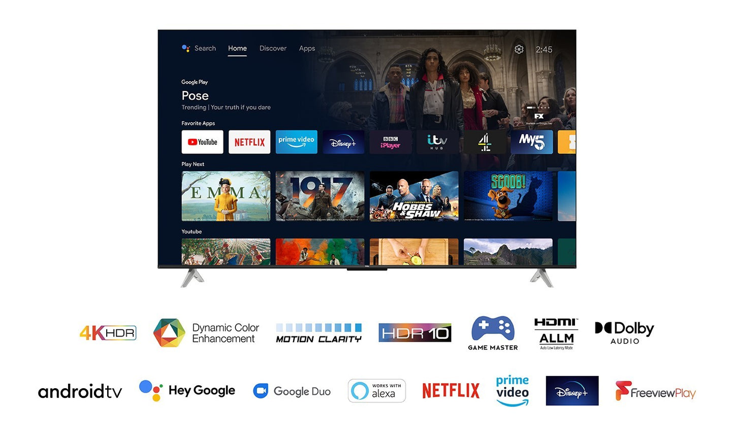 TCL 55 Inch 55P638K LED 4K UHD Android TV UK Delivery No Stand GRADE BNS