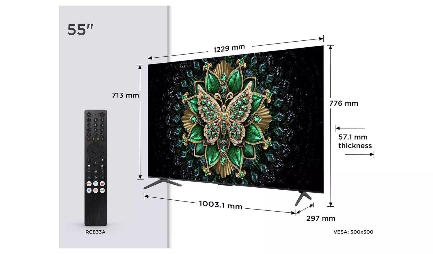 TCL 55 Inch 55C6K Mini LED 2160p (4K) TV UK Delivery No Stand GRADE A