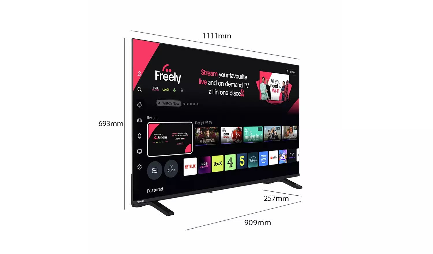 Toshiba 50 Inch 50UV1563DB DLED 4K UHD TV UK Delivery GRADE A