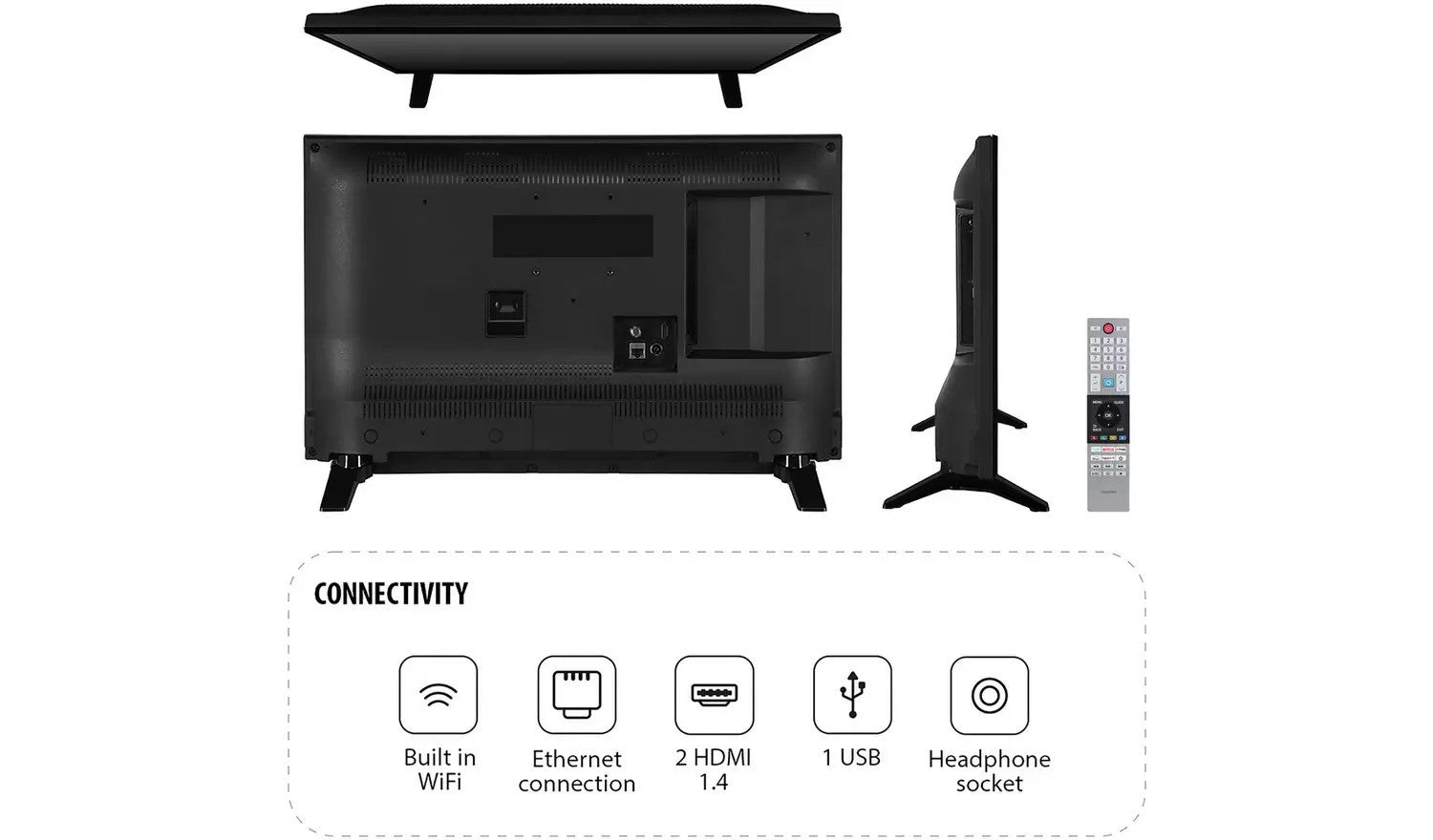 Toshiba 24 Inch 24WV2553DB DLED HD VIDAA TV UK Delivery No Stand GRADE B-1