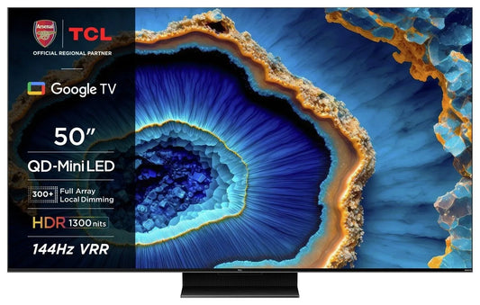 TCL 50 Inch 50C805K MiniLED 4K UHD HDR Smart TV NO STAND UK Delivery Furdeco UNS - Smart Clear Vision