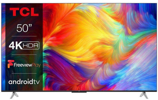 TCL 50 Inch 50P638K Smart 4K Ultra HD HDR Android TV NO STAND COLLECTION ONLY - Smart Clear Vision